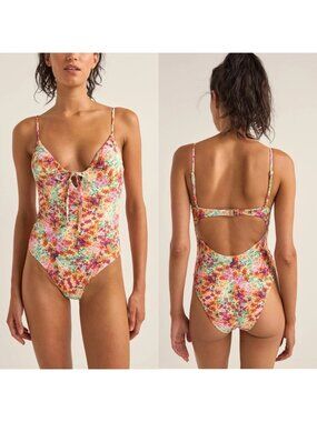 Rhythm Sierra Floral Tie Front One-Piece Swimsuit Floral